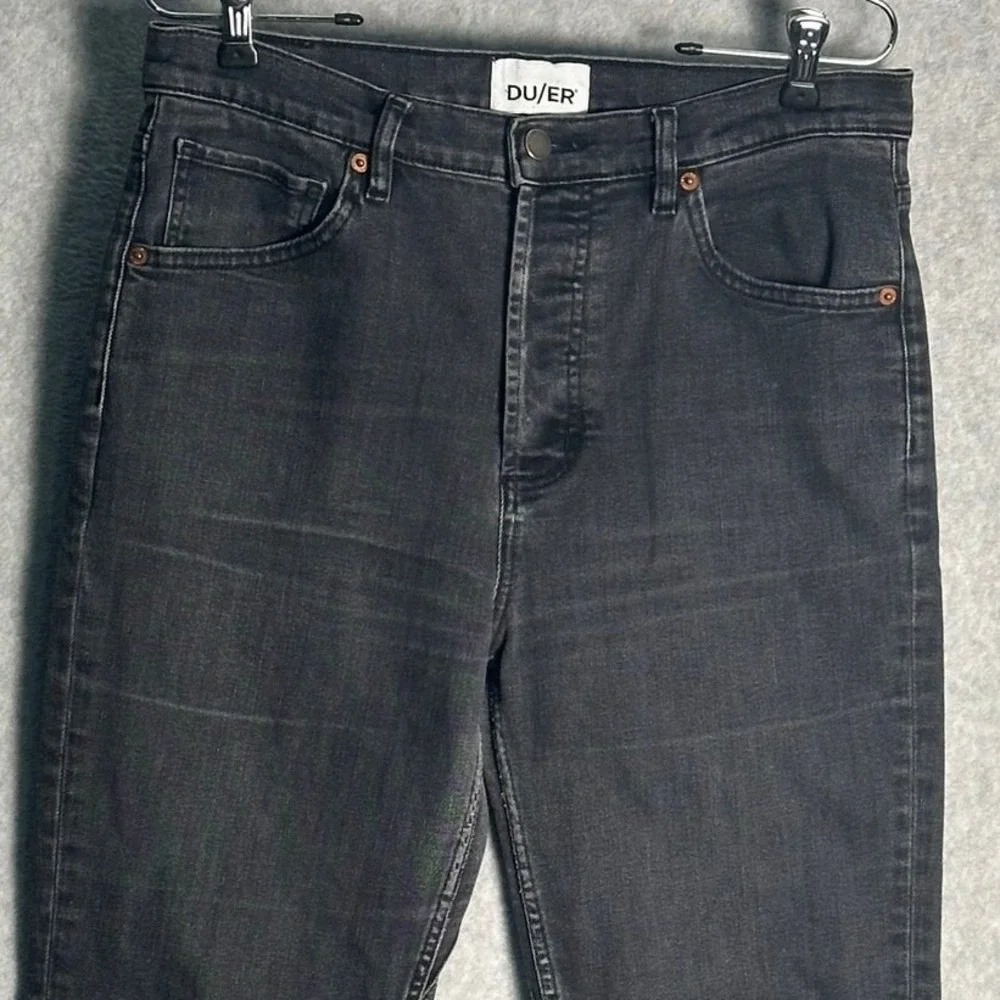 DU/ER Sz 31x27 Straight Leg Performance Denim Jeans Washed Black CoolMax Stretch